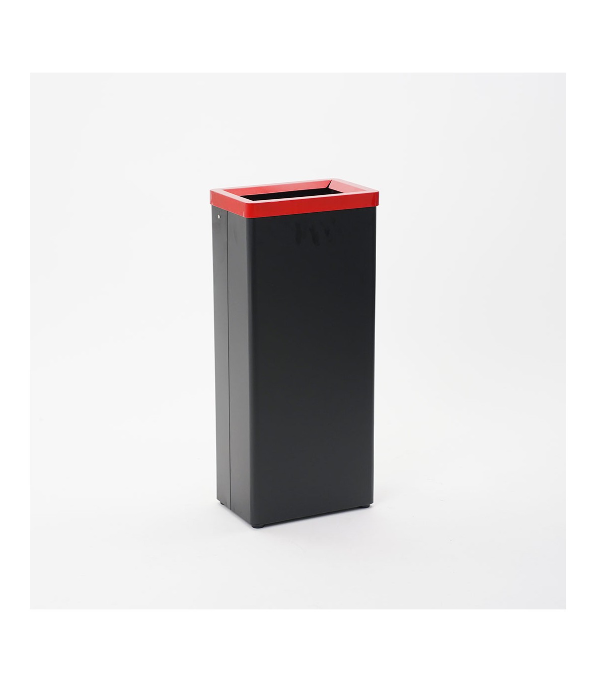 CESTINO BIDONE PATTUMIERA RETTANGOLARE IN METALLO NERO RACCOLTA DIFFERENZIATA