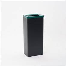 CESTINO BIDONE PATTUMIERA RETTANGOLARE IN METALLO NERO RACCOLTA DIFFERENZIATA