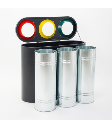 CESTINO IN METALLO CILINDRICO ROTONDO GETTACARTE GETTA CARTA DA INTERNO ESTERNO