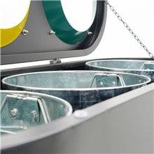 CESTINO IN METALLO CILINDRICO ROTONDO GETTACARTE GETTA CARTA DA INTERNO ESTERNO