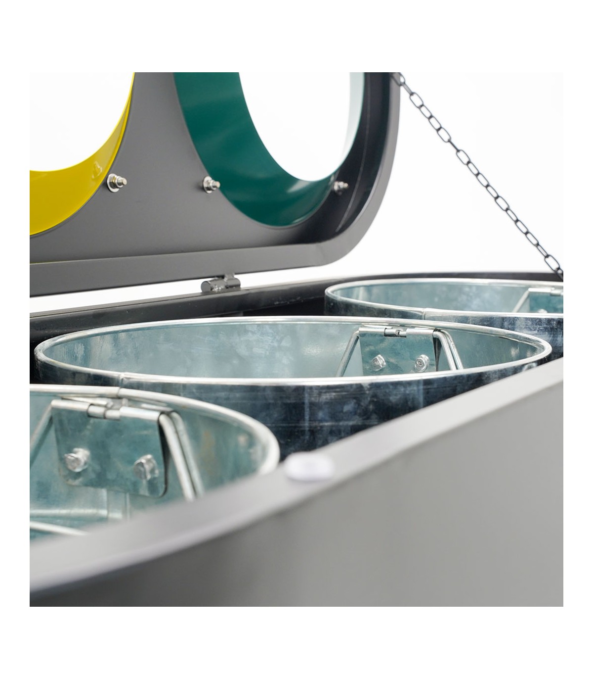 CESTINO IN METALLO CILINDRICO ROTONDO GETTACARTE GETTA CARTA DA INTERNO ESTERNO