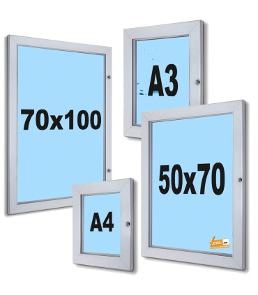 BACHECA DA INTERNO ESTERNO APERTURA A LIBRO ESPOSITORE CON SERRATURA CON LAVAGNA