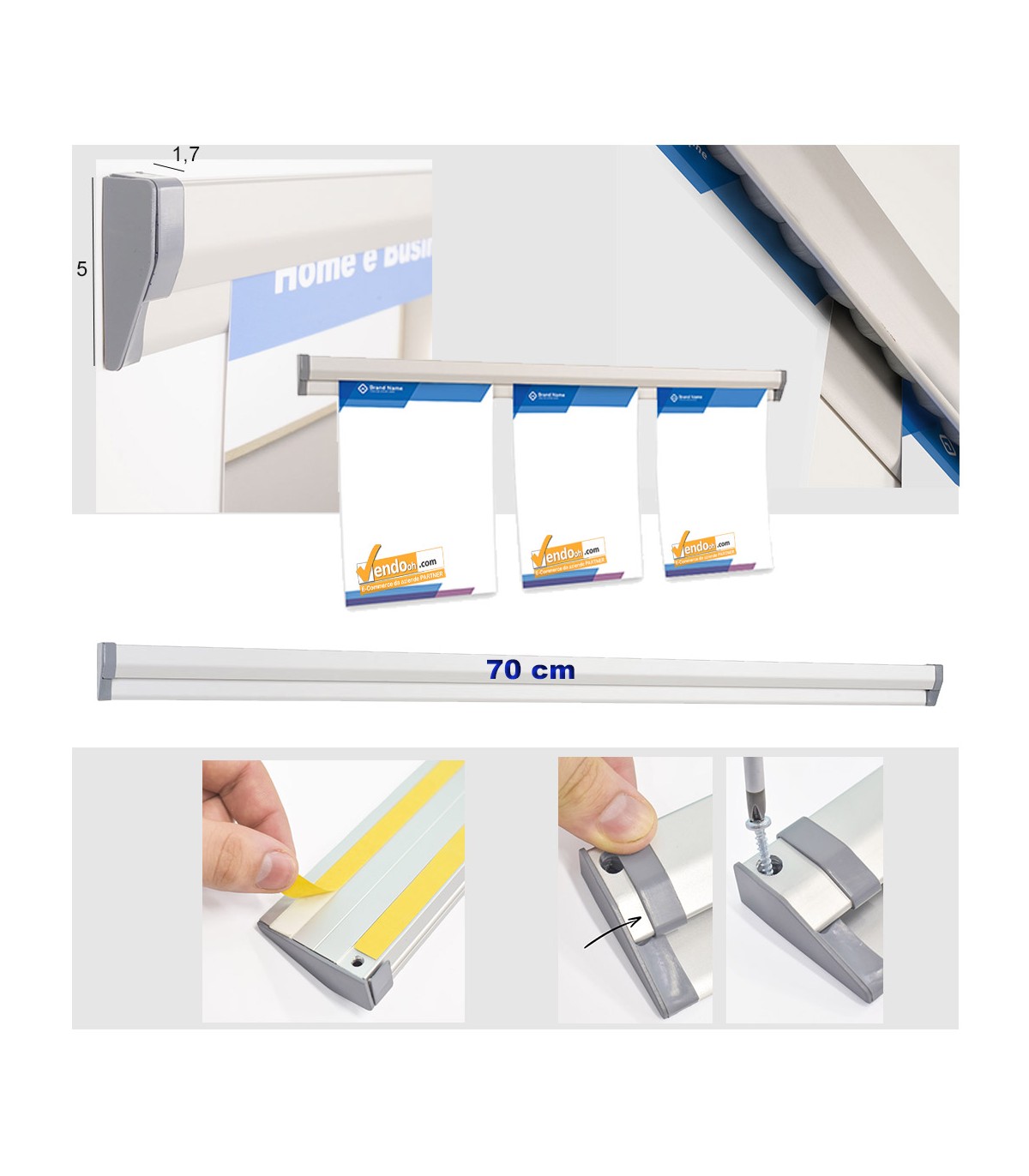 PORTA DEPLIANT DEPLIAN DA PARETE MURO F.TO A4 3 TASCHE VERTICALE PDP300