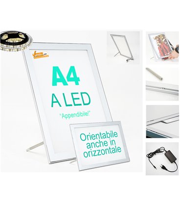 CORNICE ESPOSITIVA F.TO A4 PUBBLICITARI APPENDERE SU PARETE MURO NEGOZIO CRPT01