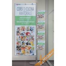 ESPOSITORE PUBBLICITARIO PORTA BANNER BIFACCIALI DA PAVIMENTO VERTICALE 60X180