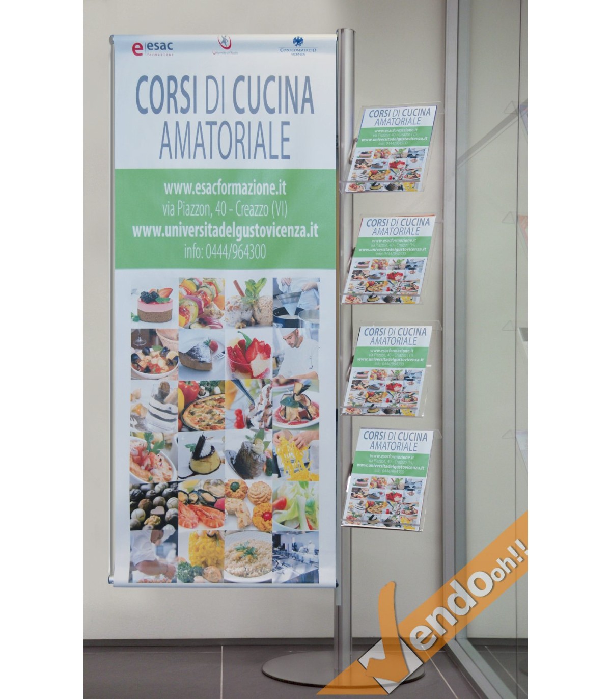 ESPOSITORE PUBBLICITARIO PORTA BANNER BIFACCIALI DA PAVIMENTO VERTICALE 60X180