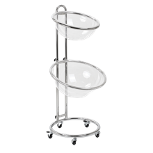 BANCARELLA MOBILE CARELLATA CON RUOTE DOPPIA CESTA ESPOSITORE IN METALLO DA PAVIMENTO DA TERRA 2 CESTE CESTONI TRASPARENTI