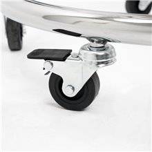 RUOTA FRENANTE BANCARELLA MOBILE CARELLATA CON RUOTE 3 CESTONI ESPOSITORE IN METALLO DA PAVIMENTO DA TERRA TRIPLA CESTA