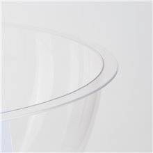 DETTAGLIO DEL CESTO DELLA BANCARELLA DA PAVIMENTO TRASPARENTE CON PORTA AVVISI ADATTO A NEGOZI FARMACIE SUPERMERCAT