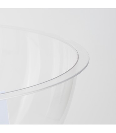 DETTAGLIO DEL CESTO DELLA BANCARELLA DA PAVIMENTO TRASPARENTE CON PORTA AVVISI ADATTO A NEGOZI FARMACIE SUPERMERCAT