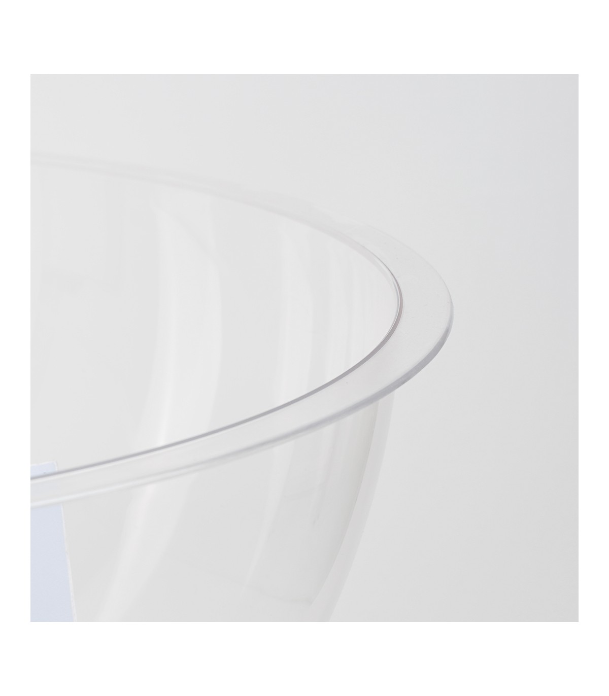 DETTAGLIO DEL CESTO DELLA BANCARELLA DA PAVIMENTO TRASPARENTE CON PORTA AVVISI ADATTO A NEGOZI FARMACIE SUPERMERCAT