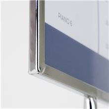 DETTAGLIO DEL PORTA AVVISI DELLA BANCARELLA DA PAVIMENTO TRASPARENTE CON PORTA AVVISI ADATTO A NEGOZI FARMACIE SUPERMERCAT