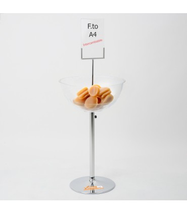 BANCARELLA ESPOSITORE DA PAVIMENTO CESTO CESTONE DELLE OFFERTE TRASPARENTE CON PORTA AVVISI ADATTO A NEGOZI FARMACIE SUPERMERCAT