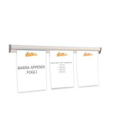 BARRA IN ALLUMINIO BINARIO DA 70 A 150 CM DA PARETE ADATTA PER ESPORRE FOGLI, AVVISI E COMUNICAZIONI IN GENERE