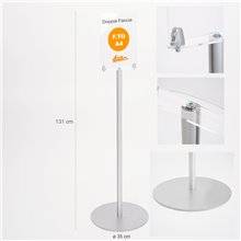 ESPOSITORE PUBBLICITARIO CON LOGO A4 PAVIMENTO PORTA AVVISI INFORMAZIONI SLV07