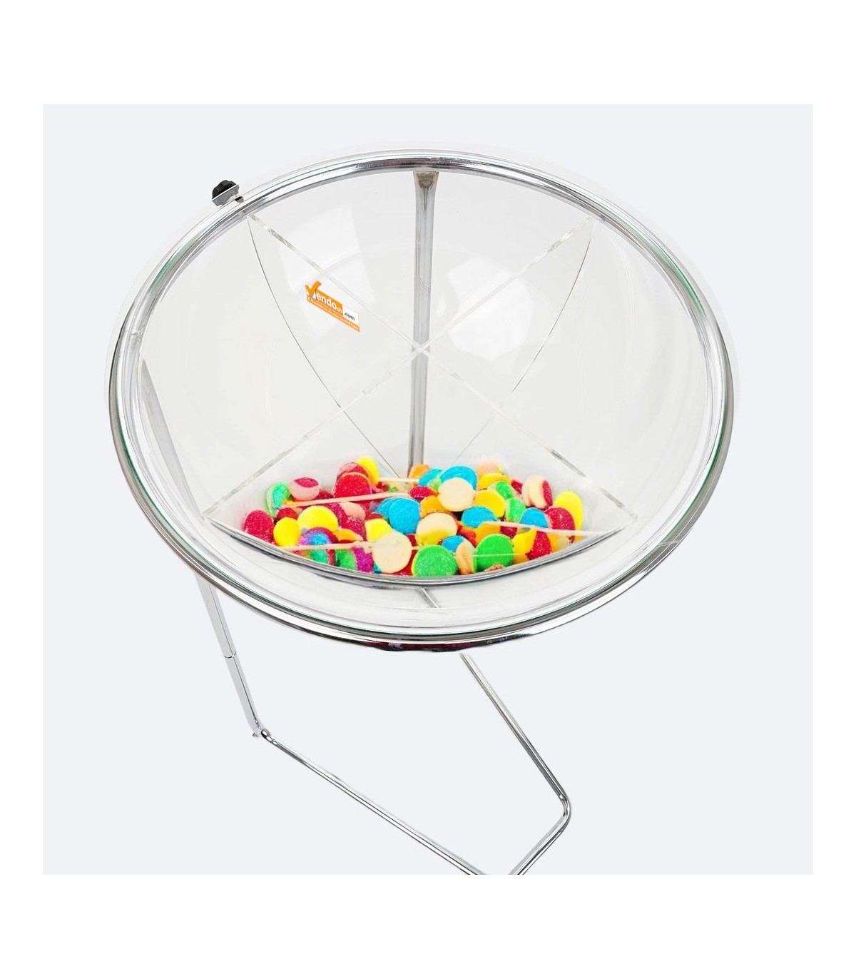 BANCARELLA ESPOSITORE IN METALLO AD UN CESTO CESTONE DA PAVIMENTO A MEZZA SFERA