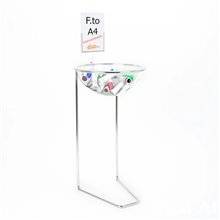 BANCARELLA ESPOSITORE IN METALLO AD UN CESTO CESTONE DA PAVIMENTO A MEZZA SFERA