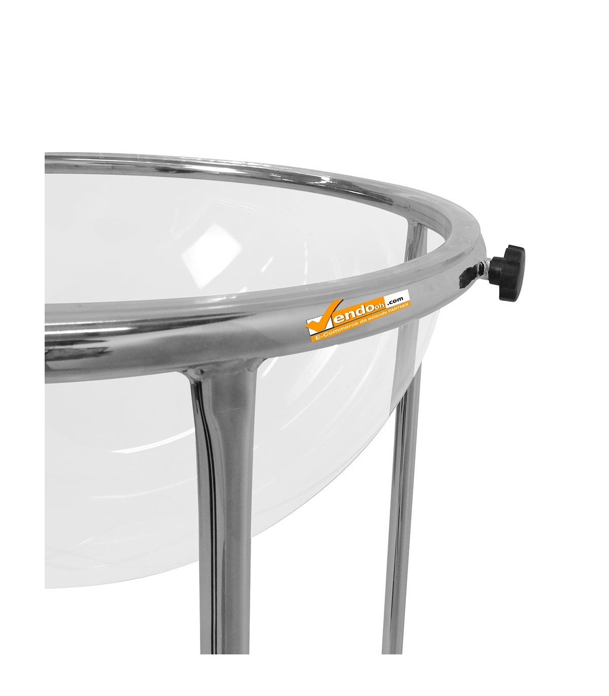 BANCARELLA ESPOSITORE IN METALLO AD UN CESTO CESTONE DA PAVIMENTO A MEZZA SFERA