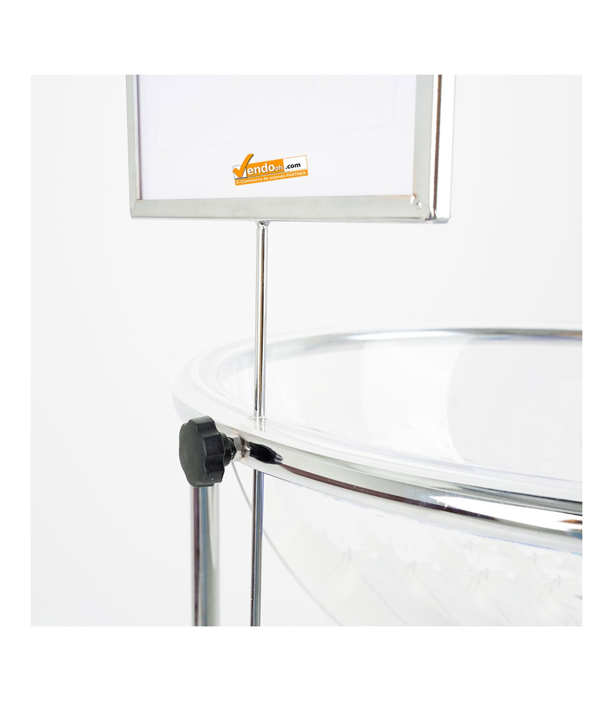 CESTONE BANCARELLA DA PAVIMENTO CON DIVISORIO INTERNO 4 PARTI CESTA A MEZZA SFERA TRASPARENTE