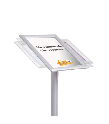 ESPOSITORE PUBBLICITARIO A LEGGIO DA PAVIMENTO CON CORNICE E BASE FORMATO A4