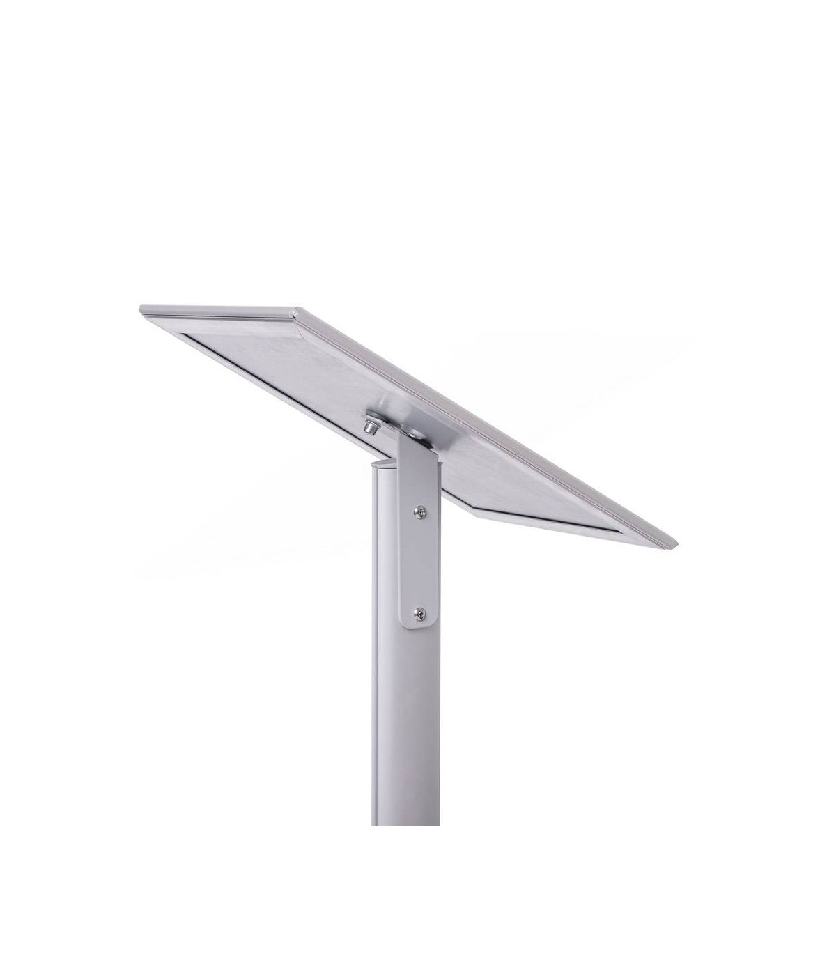 ESPOSITORE PUBBLICITARIO DA PAVIMENTO IN METALLO CON CORNICE PORTA AVVISI IN FORMATO A4 ORIENTABILE SIA IN VERTICALE CHE IN ORIZ