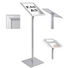 ESPOSITORE PUBBLICITARIO A LEGGIO DA PAVIMENTO CON CORNICE E BASE FORMATO A4