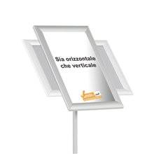 ESPOSITORE PUBBLICITARIO A LEGGIO DA PAVIMENTO CON CORNICE E BASE FORMATO A4