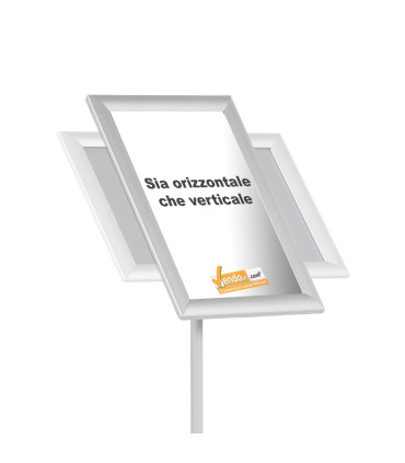 ESPOSITORE PUBBLICITARIO A LEGGIO DA PAVIMENTO CON CORNICE E BASE FORMATO A4