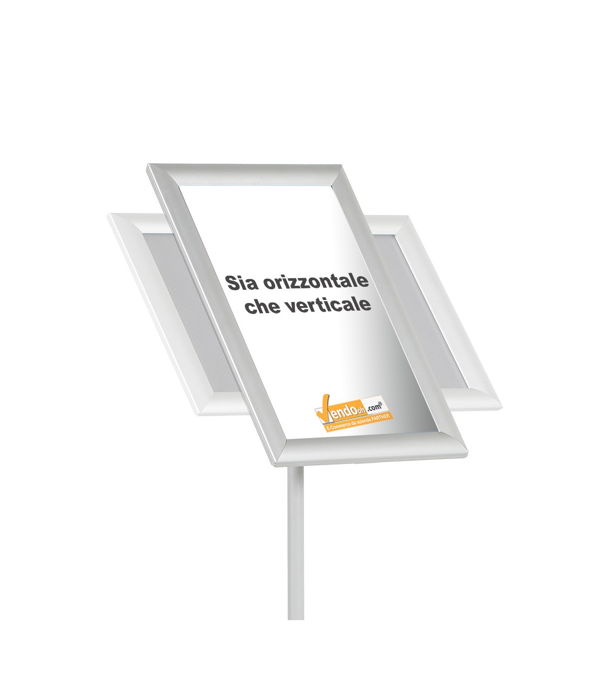 ESPOSITORE PUBBLICITARIO SILVER A LEGGIO FORMATO A4 ALLUNGABILE E ACCORCIABILE ORIENTABILE IN ORIZZONTALE E VERTICALE