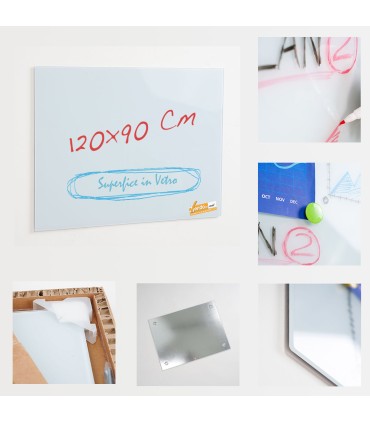 LAVAGNA MAGNETICA 60X45 PER UFFICIO SCUOLA SCRIVIBILE CON PENNARELLI BOARD021