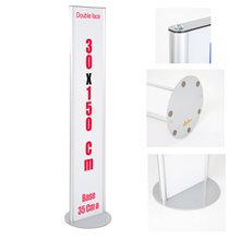 TOTEM PUBBLICITARIO ESPOSITORE DA TERRA BIFACCIALE PORTA COMUNICAZIONI GRAFICA
