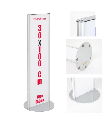 TOTEM PUBBLICITARIO ESPOSITORE DA TERRA BIFACCIALE PORTA COMUNICAZIONI GRAFICA