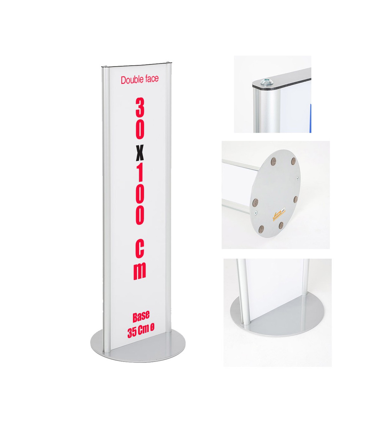 TOTEM PUBBLICITARIO ESPOSITORE DA TERRA BIFACCIALE PORTA COMUNICAZIONI GRAFICA