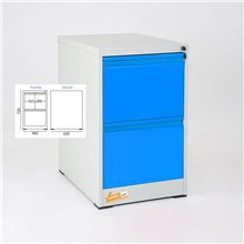 CLASSIFICATORI DOCUMENTI IN METALLO 46X72X62 CM 2 CASSETTI CON SERRATURA YALE COLORI GRIGIO BLU ARANCIONE