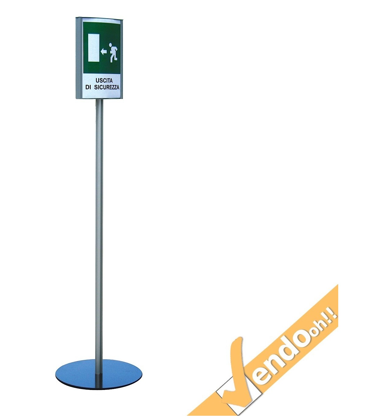 ESPOSITORE TOTEM PUBBLICITARIO DA TERRA BIFACCIALE PORTA COMUNICAZIONI AVVISI