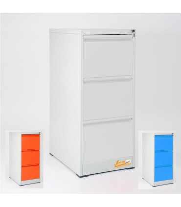 CLASSIFICATORI PER DOCUMENTI IN METALLO 46X102X62 - CASSETTI CON SERRATURA YALE GRIGIO BLU ARANCIONE