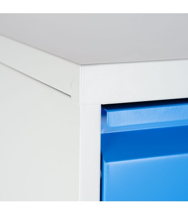 Classificatori Documenti in Metallo 46x72x62 - Cassetti con Serratura Yale, Grigio Blu Arancione