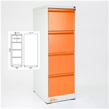 CLASSIFICATORI PER DOCUMENTI IN METALLO 46X132X62  4 CASSETTI CON SERRATURA YALE GRIGIO BLU ARANCIONE