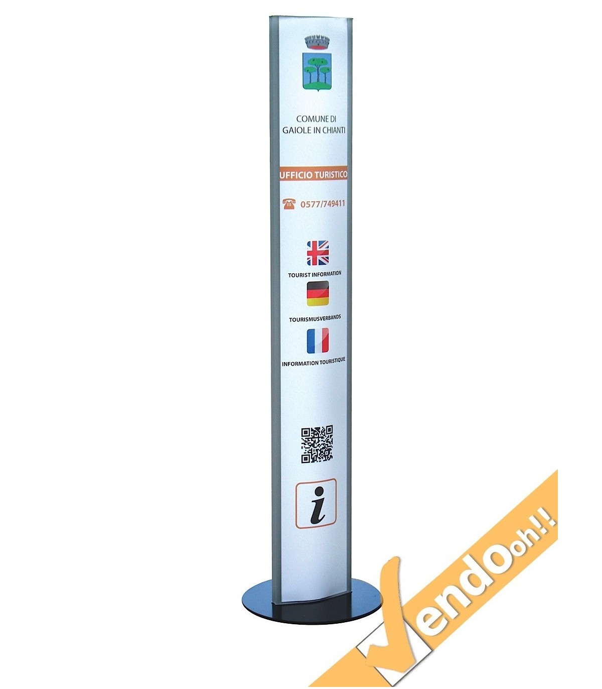 TOTEM PUBBLICITARIO ESPOSITORE DA TERRA BIFACCIALE PORTA COMUNICAZIONI GRAFICA