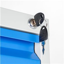 CLASSIFICATORI PER DOCUMENTI IN METALLO 46X132X62  4 CASSETTI CON SERRATURA YALE GRIGIO BLU ARANCIONE