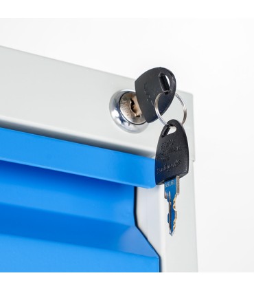 CLASSIFICATORI PER DOCUMENTI IN METALLO 46X132X62  4 CASSETTI CON SERRATURA YALE GRIGIO BLU ARANCIONE