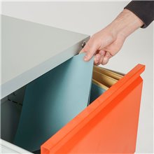 CLASSIFICATORI PER DOCUMENTI IN METALLO 46X132X62  4 CASSETTI CON SERRATURA YALE GRIGIO BLU ARANCIONE