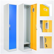 ARMADIETTI SPOGLIATOIO IN METALLO 38X180X42 - 1 ANTA FINITURE GRIGIO BLU ARANCIONE GIALLO VERDE