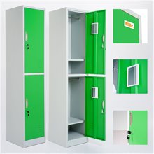 ARMADIETTI SPOGLIATOIO IN METALLO 38X180X42 - 2 ANTE SOVRAPPOSTE GRIGIO BLU ARANCIONE GIALLO VERDE