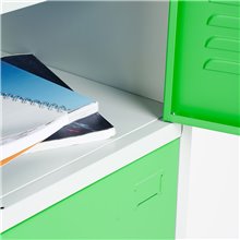 ARMADIETTI SPOGLIATOIO IN METALLO 38X180X42 - 2 ANTE SOVRAPPOSTE GRIGIO BLU ARANCIONE GIALLO VERDE