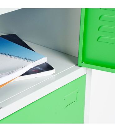 ARMADIETTI SPOGLIATOIO IN METALLO 38X180X42 - 2 ANTE SOVRAPPOSTE GRIGIO BLU ARANCIONE GIALLO VERDE