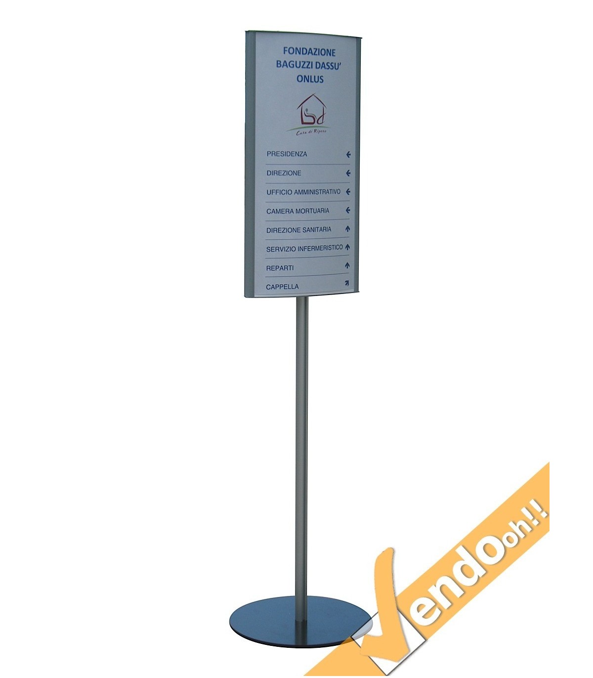 TOTEM PUBBLICITARIO ESPOSITORE DA TERRA BIFACCIALE PORTA COMUNICAZIONI GRAFICA