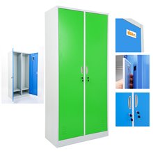 ARMADIETTI SPOGLIATOIO IN METALLO 85X180X42 - 2 ANTE AFFIANCATE GRIGIO BLU ARANCIONE GIALLO VERDE