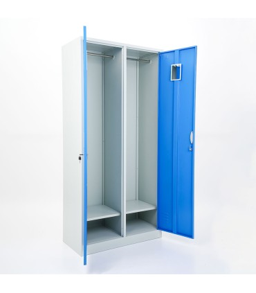 ARMADIETTI SPOGLIATOIO IN METALLO 85X180X42 - 2 ANTE AFFIANCATE GRIGIO BLU ARANCIONE GIALLO VERDE