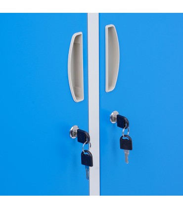 ARMADIETTI SPOGLIATOIO IN METALLO 85X180X42 - 2 ANTE AFFIANCATE GRIGIO BLU ARANCIONE GIALLO VERDE